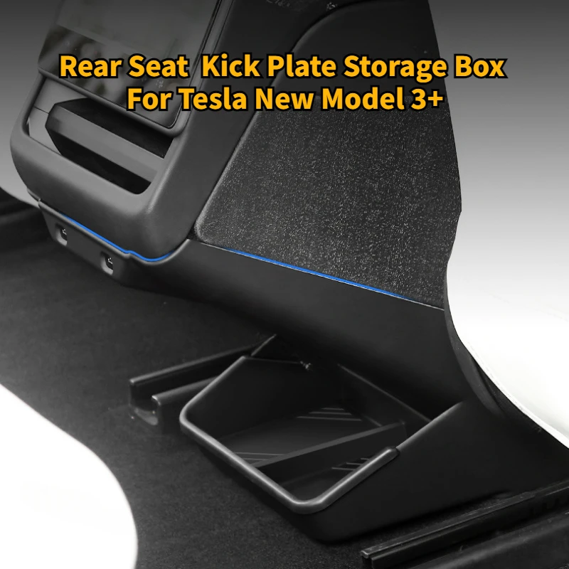 

ABS Rear Seat Lower Kick Plate for Tesla New Model 3+ Highland 2024 Car Rear Anti Kick Board Storage Box Auto Trim Accessories