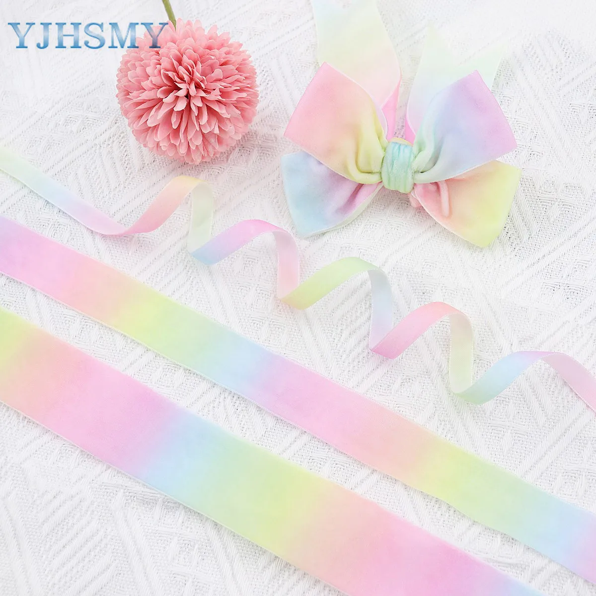 Rainbow Craft Ribbon: 1 and 3 Double-Sided Pastel Rainbow Ribbon