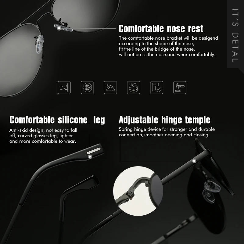 Classic Polarized Sunglasses with Blue Mirror Lens - Fashionable Anti-Glare Driving Glasses