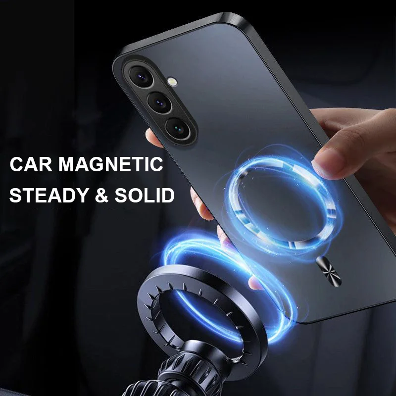 AG Magnetische Matte Silikonhülle für Samsung A14 A15 A16 A17 A34 A35 A36 A54 A55 A56 A37 A57 Stoßfeste Harte PC-Schutzhülle – Detail 4