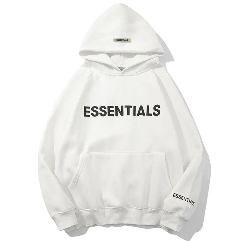 

Essentials Men's Oversized Hoodie High Quality Reflective Letters Print Fleece Women's Loose Hoodie Hip Hop Street Sweatshirt