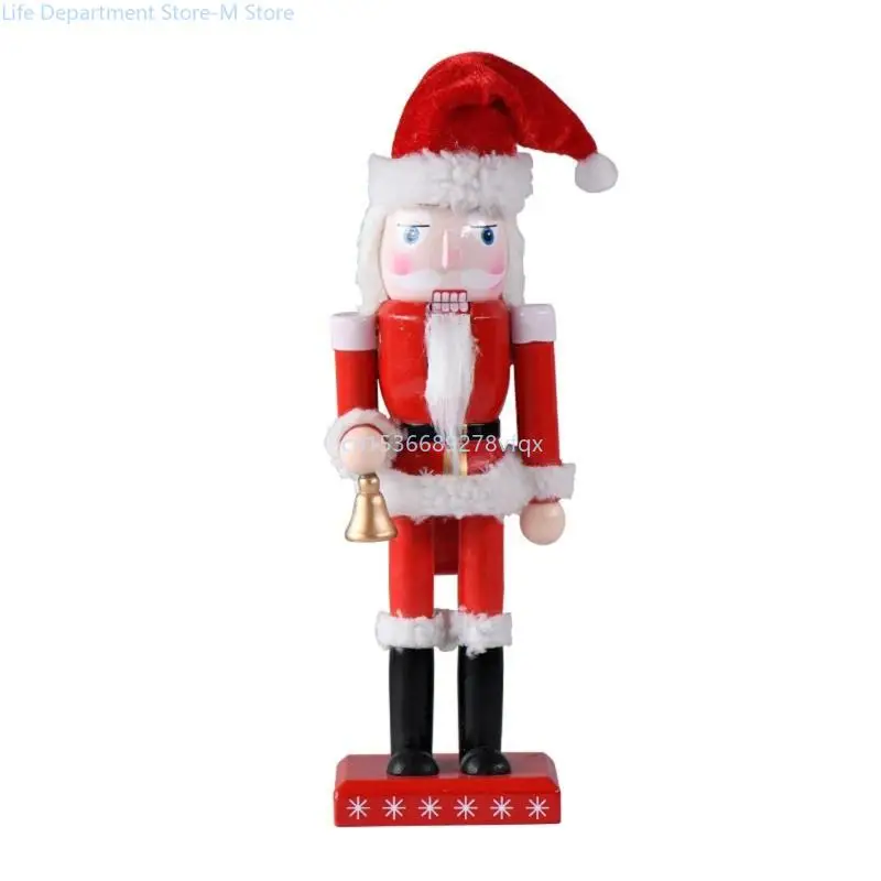 

Wooden Santa Nutcracker Soldier Ornaments Figurine Toy for Holiday Christmas Decorations Shelves Tables Display Gift