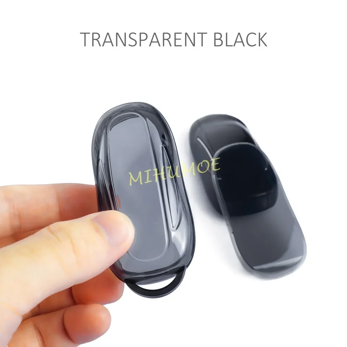 For Tesla Model X-Black Transparent Thin Car Key Fob Case Cover Keychain Holder Accessories key case cover key case keychain holder