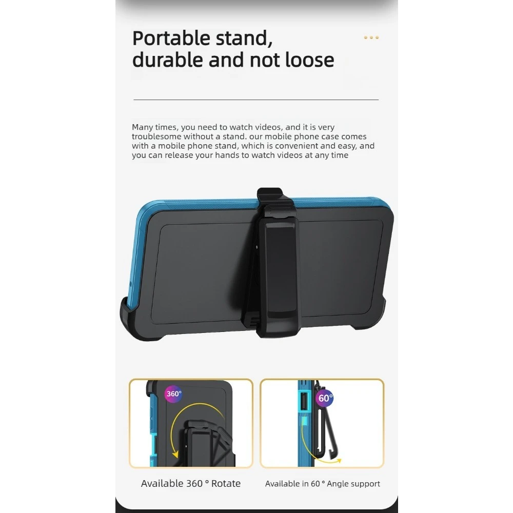 3-Layer Armor Hybrid Ott Case with Belt Clip and Defender PC Cover