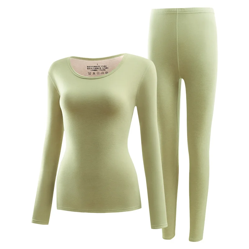 Thermal Underwear Sets Couple Cashmere Silk Thermal Underwear Round Neck Traceless Autumn Winter Warm suit Heating Autumn Long home Clothes Pants