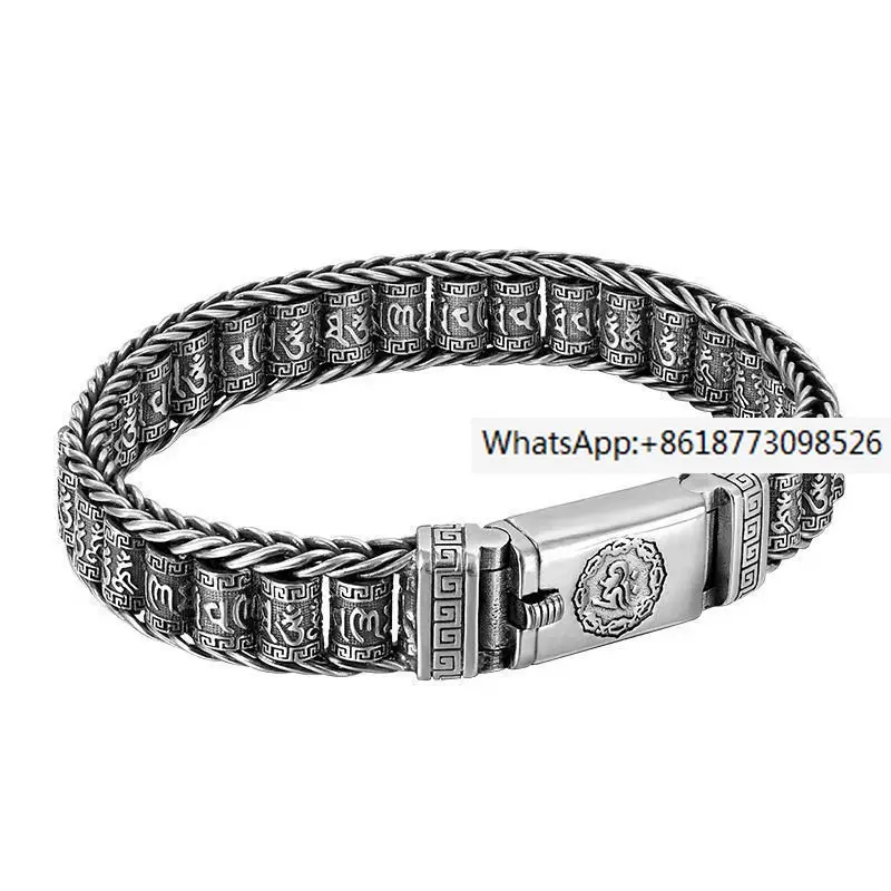 

Men's handmade Lulutong Sutra Tube Bracelet Men's and Women's Transfer Beads Six Words of Truth Personality China-Chic