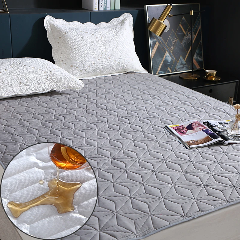 Waterproof Mattress Pad Cover Breathable Bed Cover Washable Bedspreads Healthy Bedspread On The Bed Fitted Double Bed Sheets 4