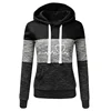 Autumn Winter Warm Women's Fleece Long Sleeve Hoodie Fashion Slim Fit Sweatshirt Ladies Casual Color Matching Outdoors Pullover 3