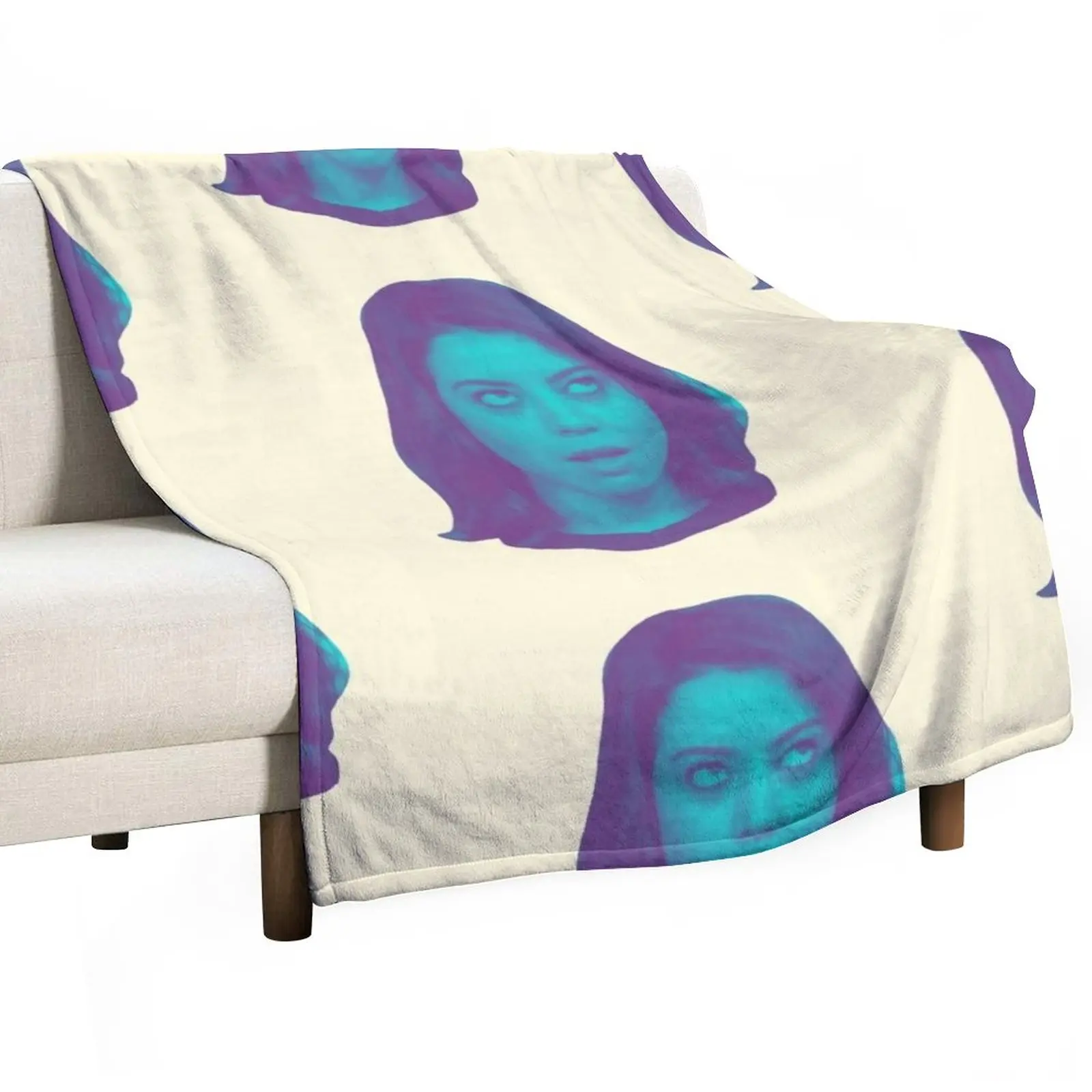 

Aubrey Plazas Head Throw Blanket Moving Blanket Luxury Brand Blanket