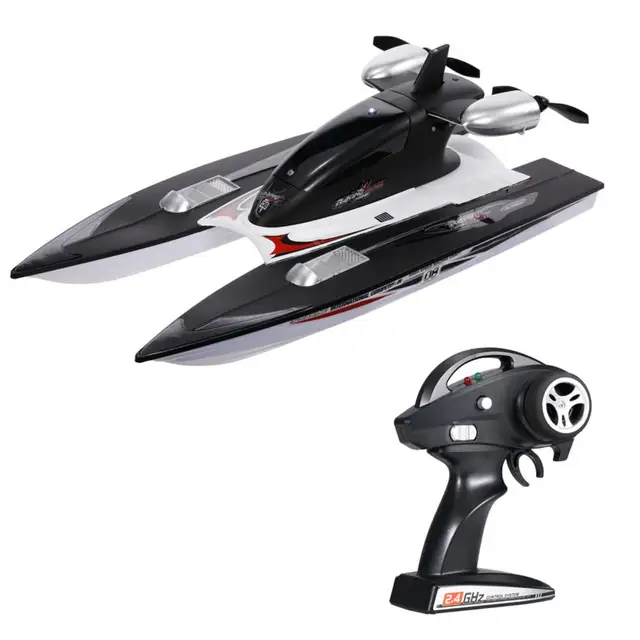 1 Set Eco-friendly 2.4G Remote Control Speedboat Yacht Toys USB Charging RC Boat Toy Capsize Protection Children Gift 4
