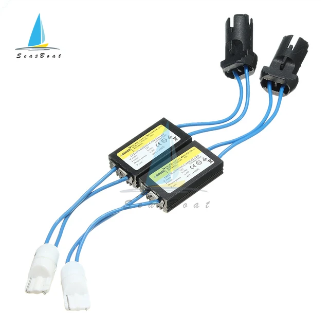 Car Load Resistor Error Canceller Led Decoder 2x T10 501 Resistor Led Light  Error Free Canbus 12v Decoder Adapter