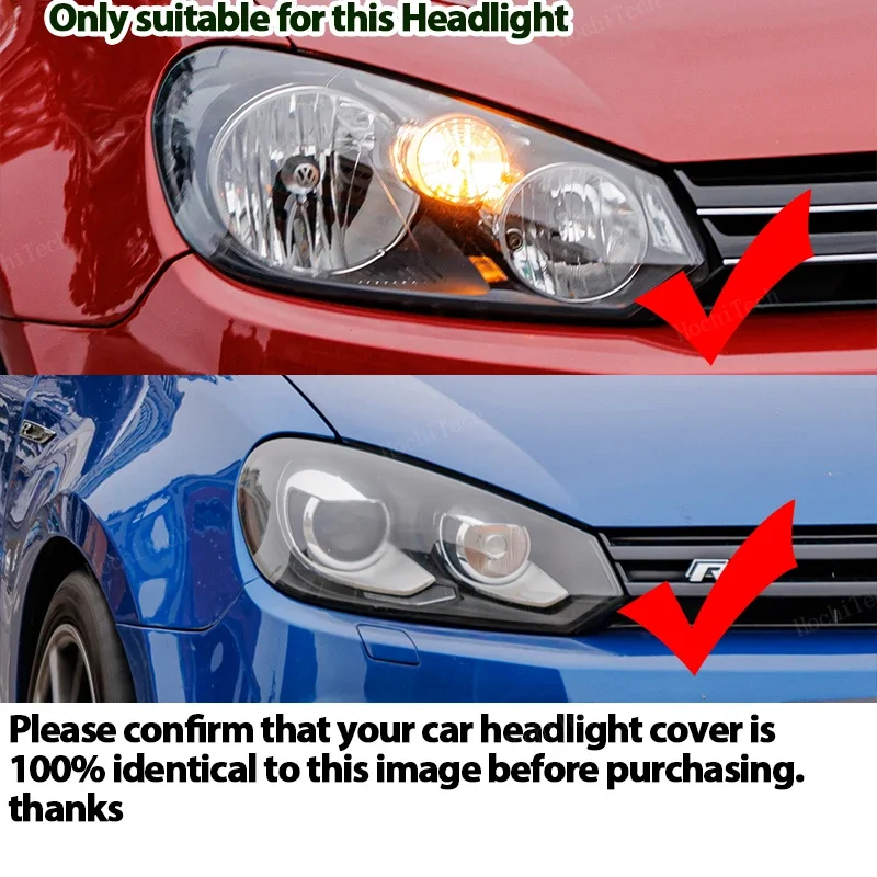 Headlight Cover For Volkswagen VW Golf 6 MK6 GTI R 2010-2014 Transparent Lampshade Headlamp Shell Car Front