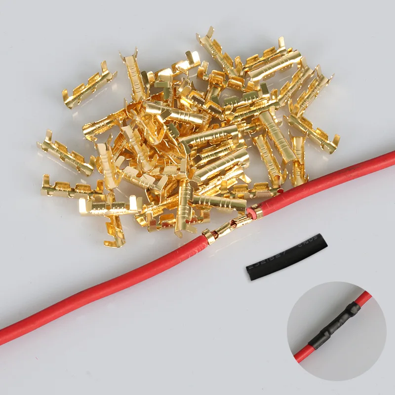U-Shaped Electrical Wire Connectors Set Crimp Terminals Block for Fast Wiring Cable Lock 0.5-1.5mm&sup2; with Heat Shrink Tube Kits wire connectors