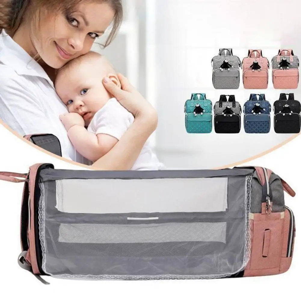 

Mommy Bag Backpack with Sunshade Net Arch Spacious Organized Large Capacity Diaper Bag for Baby Essentials Travel Baby Bags