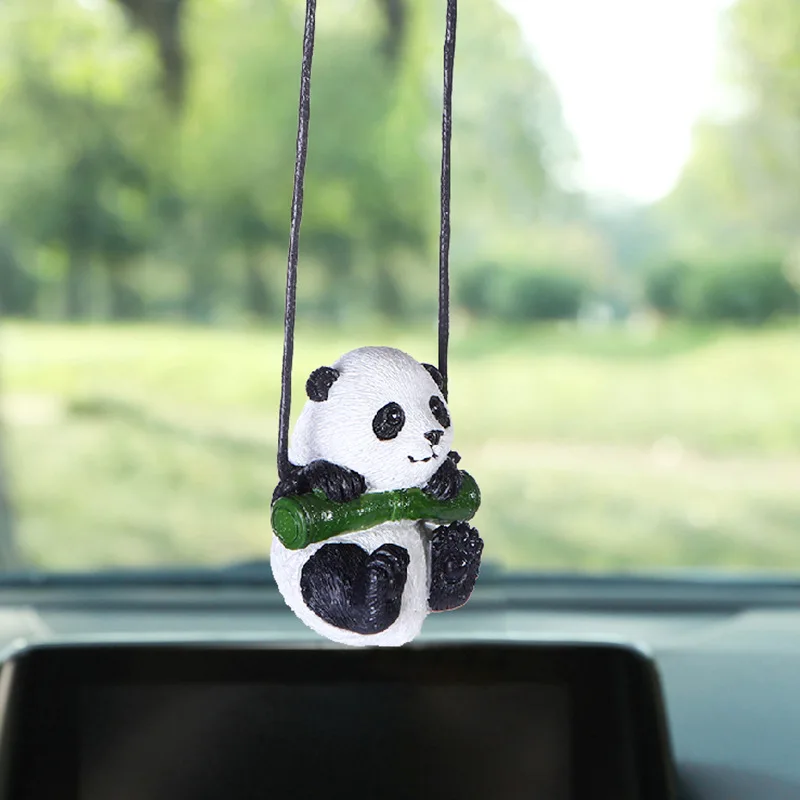 Nette Panda Auto Zubehör Schaukel Auto Anhänger Auto Rückspiegel Anhänger  Geburtstag Geschenk Auto Decoraction Innen - AliExpress