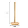 Kitchen Wooden Roll Paper Towel Holder Bathroom Tissue Vertical Stand Disposable Paper Pot Kitchen Toilet Storage Accessories 2