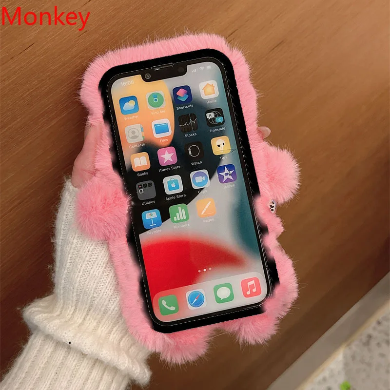 Plush Fluffy Cartoon Tongue Out Phone Case Cover