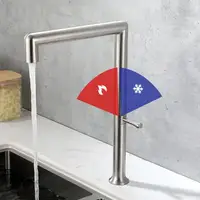 ก๊อกน้ำอ่างล้างจานสแตนเลส 304 สีทองขัดเงา หมุนได้ 180 องศา ก๊อกน้ำร้อนน้ำเย็นแบบผสมสำหรับห้องครัว พร้อมสายยาง 4