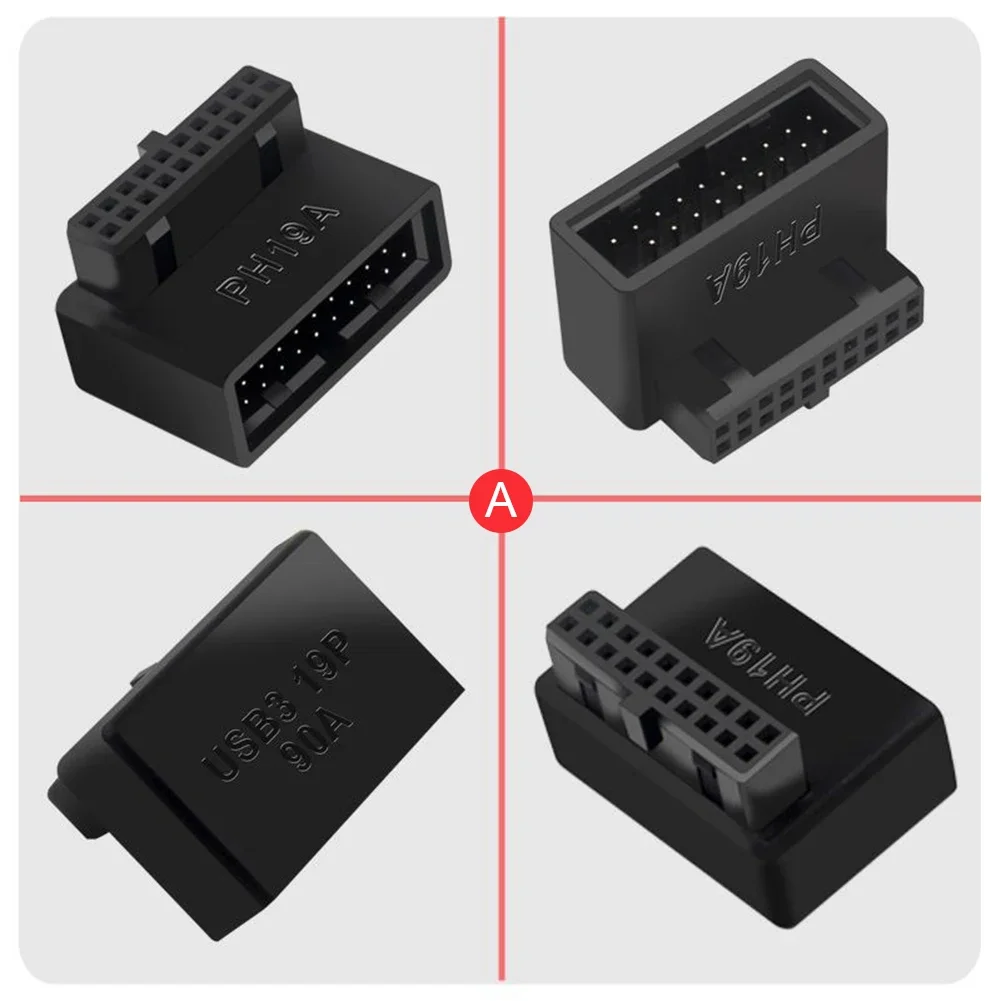 USB 3.0 19P 20P 90 Degree Motherboard Header Adapter Converter