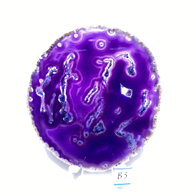 Natural crystal AGATE SLAB Geode Slice Crystal Mineral Energy Stone Healing Home Decoration Gift B3   47g    72mm