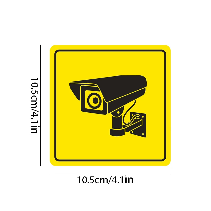 Surveillance Camera Pattern Warning Stickers - Prevent Item Loss, Set of 5