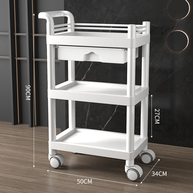 Organizer Cart with Wheels Trolley Professional Pedicure Furniture Cosmetic Trolley Manicure Organizer Wheels Business Beauty