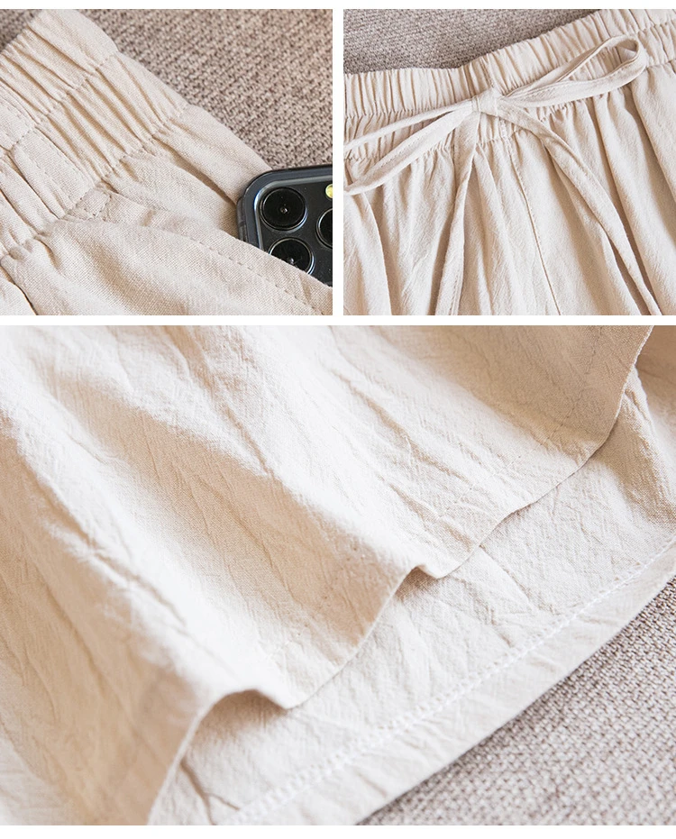 Cotton Linen Shorts Woman Basic Short Pants Mini Trousers Trafic Fashion High Waist Bottom for Women Summer Plus Size X168 linen shorts