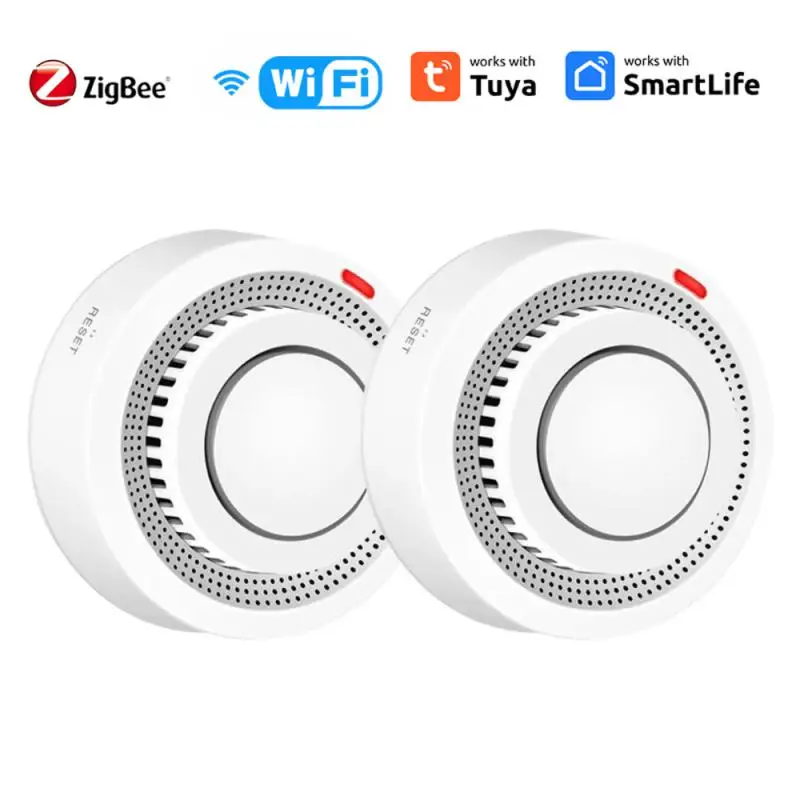 

Tuya WiFi Zigbee Smoke Detector Smoke Alarm Sensor Fire Protection Home Security System Fire Alarm App Control For Smart Life