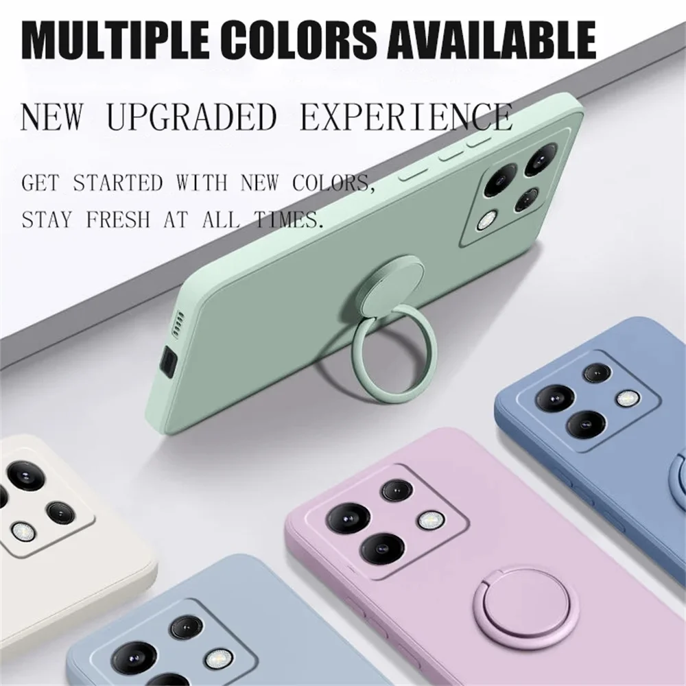 Liquid Silicone Case with Ring Holder and Strap