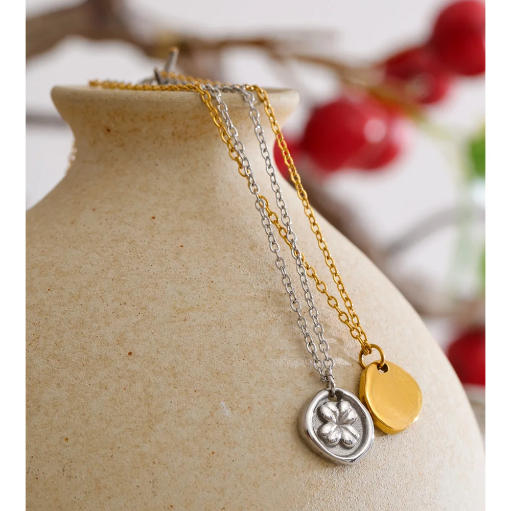 Yhpup Stainless Steel Necklace Water Resistant Metal Jewelry