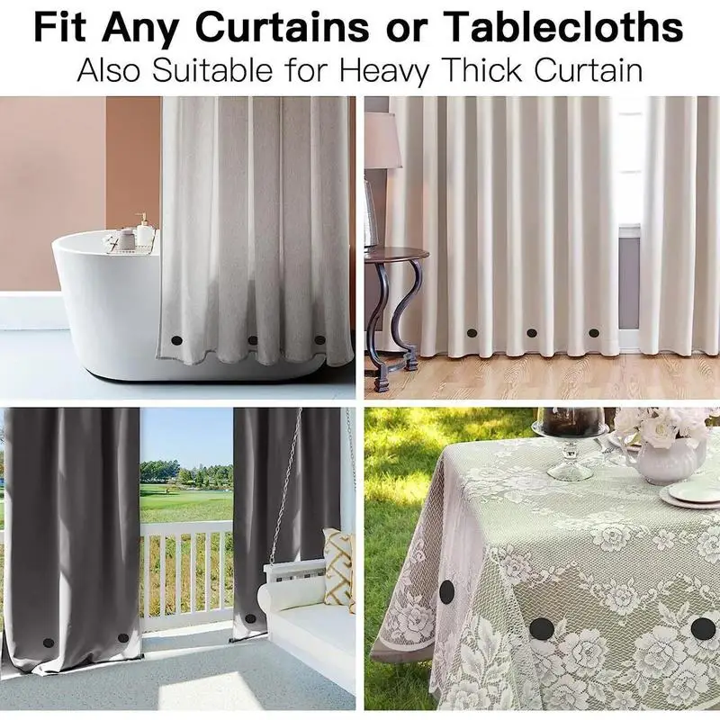 Magnetic Curtain Weights, Plastic Covered Heavy Duty No Sew Shower Curtain  Magnets, Avoid Blowing Around, Work for Drapery, Tablecloth, Flag, Outdoor