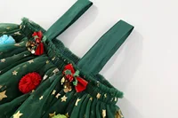 Girl's Holiday Christmas Tree Dress Children Kids Infants Summer Sweet Cake Halter Mesh Dress 5