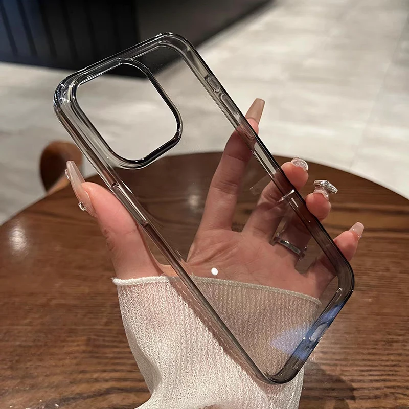 Luxury Transparent Black Clear Silicone Soft Ultra Thin Case