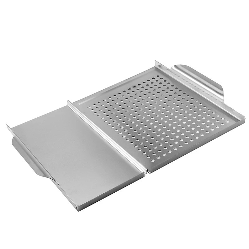 

Grill Basket Grill Topper With Holes, Barbecue Grill Tray Grill Pans For Outdoor Grill, Grill Wok Grill Cookware-ABUX
