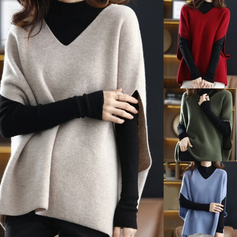 

Женский вязаный жилет, модный свитер без рукавов с v-образным вырезом, осенне-зимний пуловер, жилет в стиле ретро, ​​вязаный топ