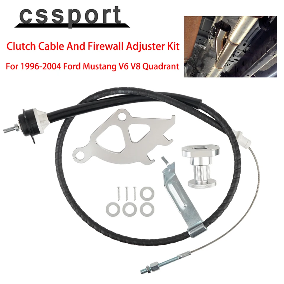 Firewall Adjuster & Clutch Cable Kit For Mustang 1996-2004 – Easy Adjustment, Direct Fit Replacement