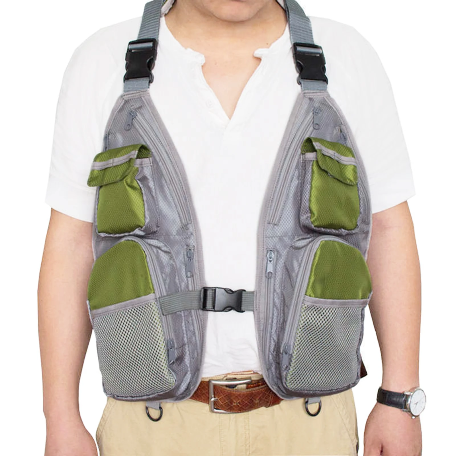 

Ultra-light Fishing Vest Men Women Breathable Adjustable Waistcoat with Pockets D Rings for Outdoor Boating Kayaking Fishing