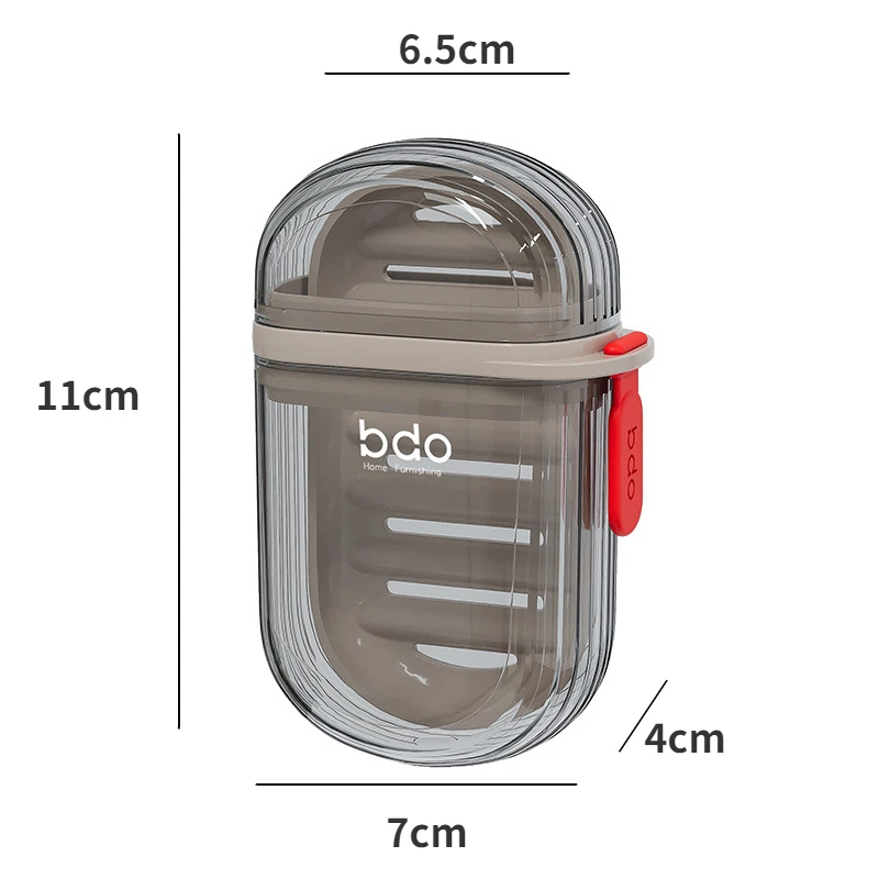 Soap Box Travel Portable Mini Soap Box Sealed Drain with Lid Transparent Light Luxury High Grade