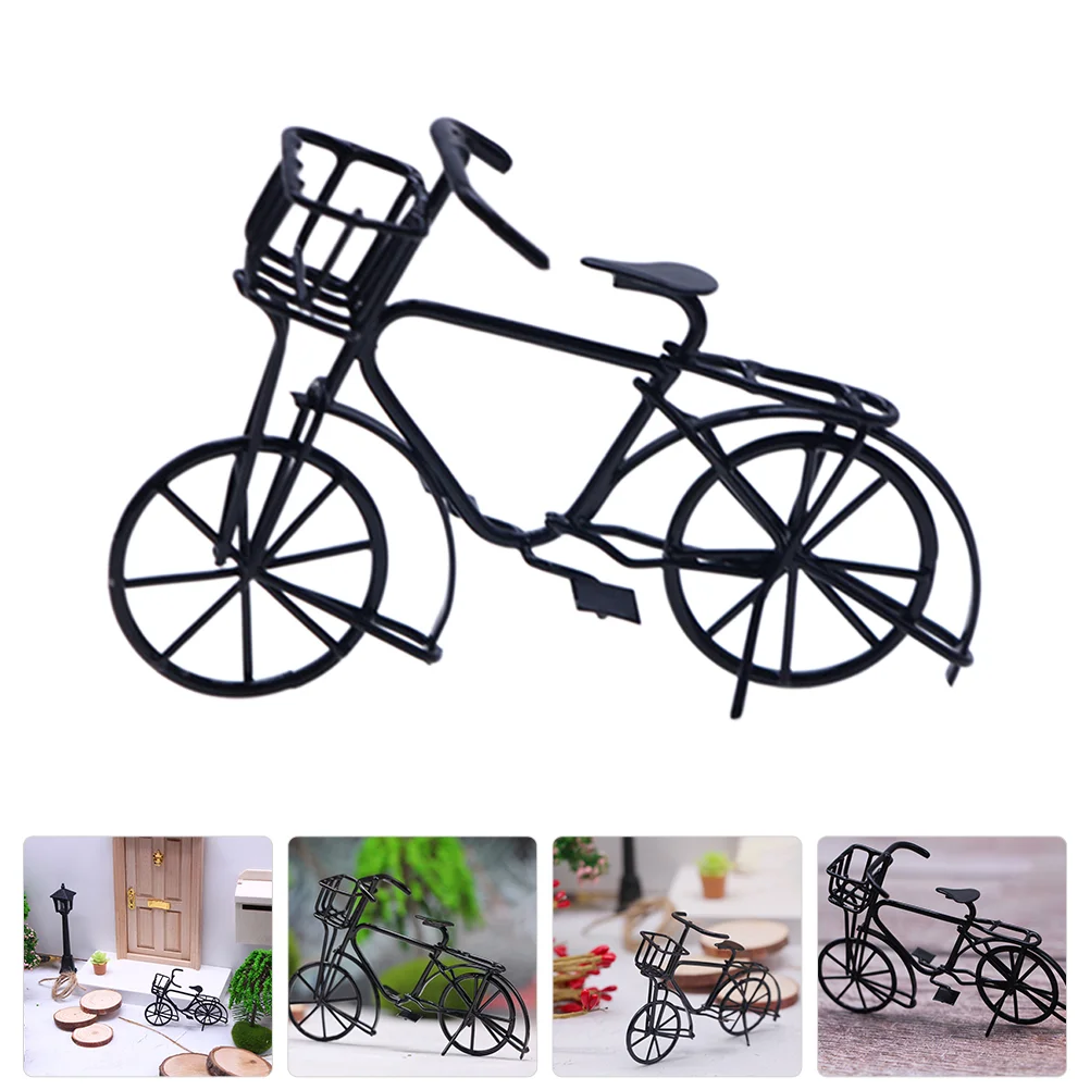 Mini Bike Model Retro Bicycle Model Miniature Finger Bike Classical Bike Toy Figurines Home Office Decor Bookshelf Display