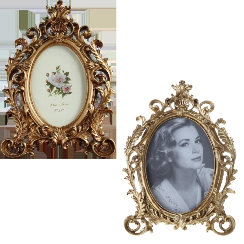 

Europe Photo Frames Painting Carved Resin Frames 3 Sizes for Tabletop Ornaments Retro Workmanship Picture Frames