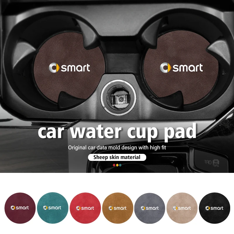 2Pcs Car Coaster Water Cup Slot Antiscivolo Pad Cup Holder Mat Per Smart Eq Cabrio Crossblade Roadster City-Coupe 452 454