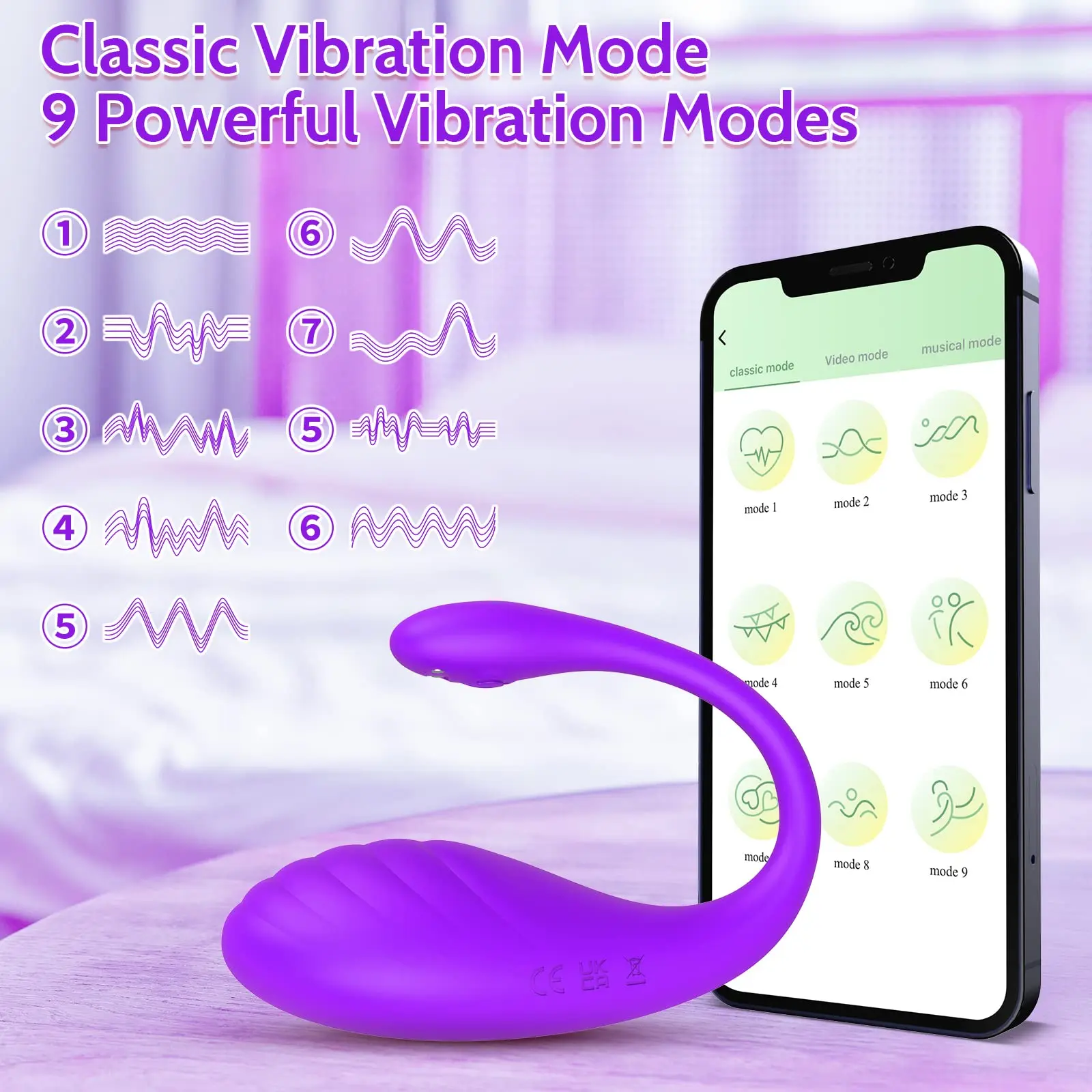 Couple Vibrator Toys-Wearable Panties Vibrator Toys with App Control, Remote Control G Spot with 9 Kinds of S