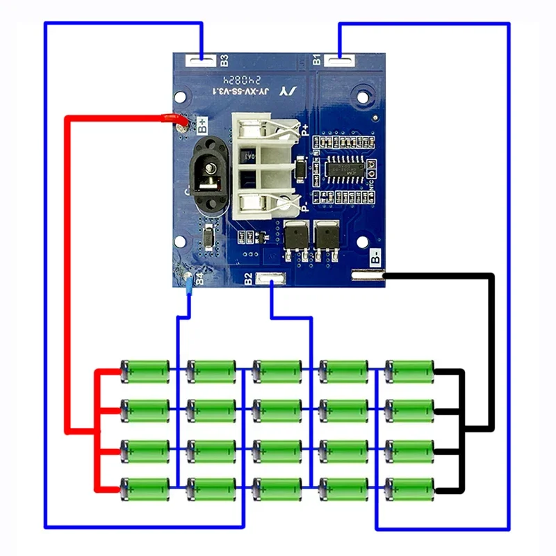 Enhanced Lithium Ion Battery Case with BMS Protection Circuit Board