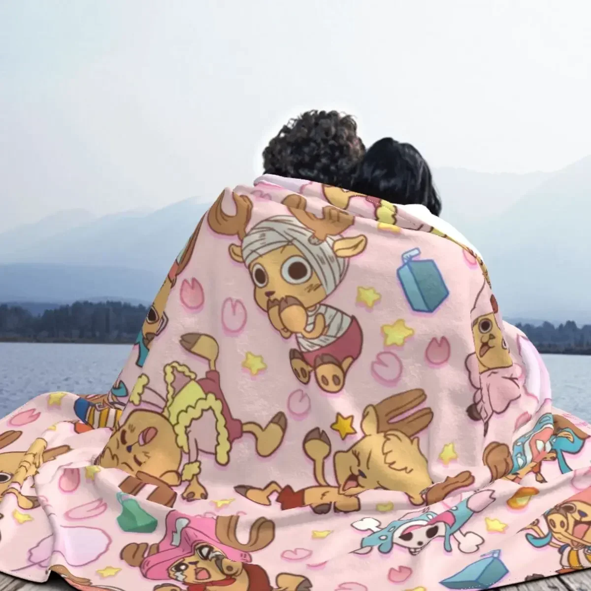 One-Piece Tony Tony Chopper Blanket Coral Fleece Plush Summer Pirate Anime Multifunction Super Warm Throw Blankets for Home 4