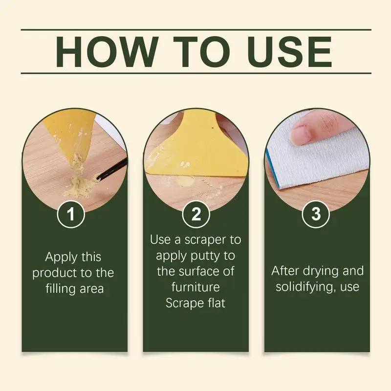 Wooden Floor Scratch Repair Long-Term External Wood Filling Wooden Furniture Repair Kit Practical Dyeable Wood Filling wood filler