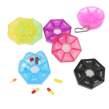 

Pill Case Plastic 7 Days Week Pill Box Case Organiser Grid Tablet Medicine Dispenser Holder Candy Box Portable Storage Container