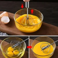 Batteur à œufs en acier inoxydable, mélangeur semi-automatique Durable pour mélanger la crème aux œufs sans effort, remuant et battre pour la cuisson en cuisine 3