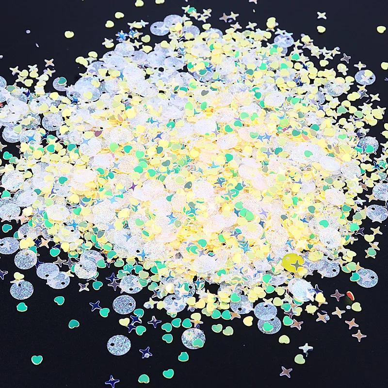 Sequin Glitter Mix Star Heart Dot Shaped Colorful Loose Sequins for Shaker Card NailArt Scrapbook Decoration Makeup Confetti