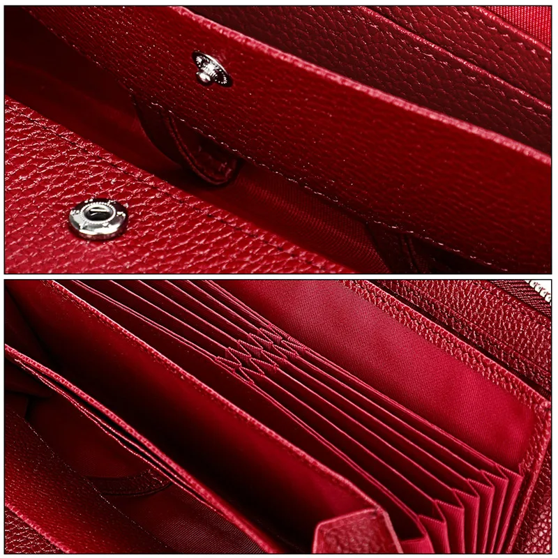 Anti-diebstahl Pinsel Echtes Leder Geldbörse Frauen 2026 Neue Damen Erste Schicht Kuh Leder Brieftasche Große Kapazität Weibliche Kupplung tasche – Detail 20