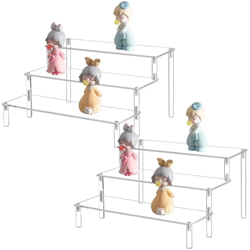 

1-5 Floors 20/30/40/50cm Acrylic Transparent Display Rack Ladder Frame Displaying Household Items Doll Storage Toy Display Rack